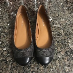 Black and Grey Coach flats